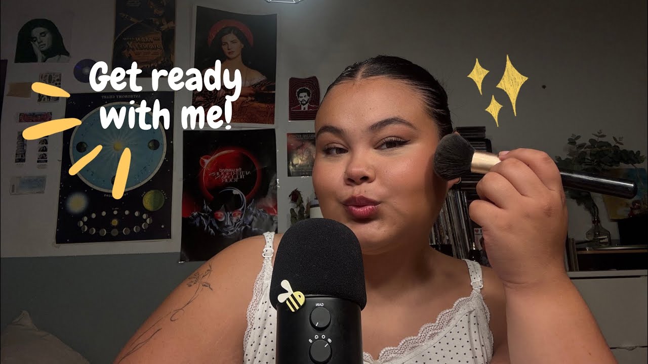 ASMR get ready with me ✨ // talking, mouth sounds, inaudible whispering \\