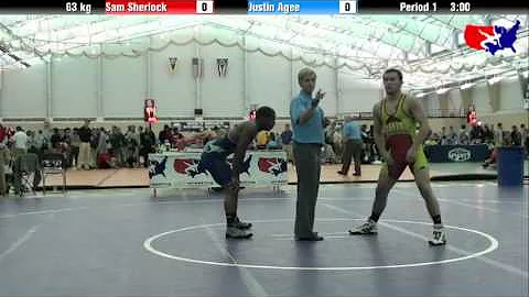 Sam Sherlock vs. Justin Agee at 2013 ASICS Univers...