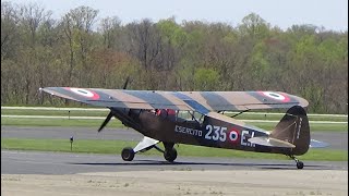 Piper L-21B Airplane, 1954 Fixed Wing, Esercito Squadron Taxi and In Flight, bonus Gyroplane.