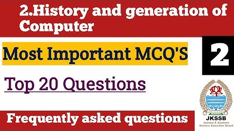 History and generation of Computer||Top 20 MCQ