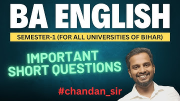 BA English Semester-1 | Important Short Questions | For all universities | SC Classes | Chandan Sir