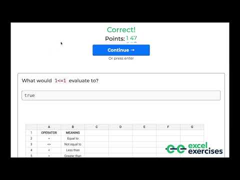 Excel True & False, Comparison Operators Explained (equals, not equal to, greater than, less than)
