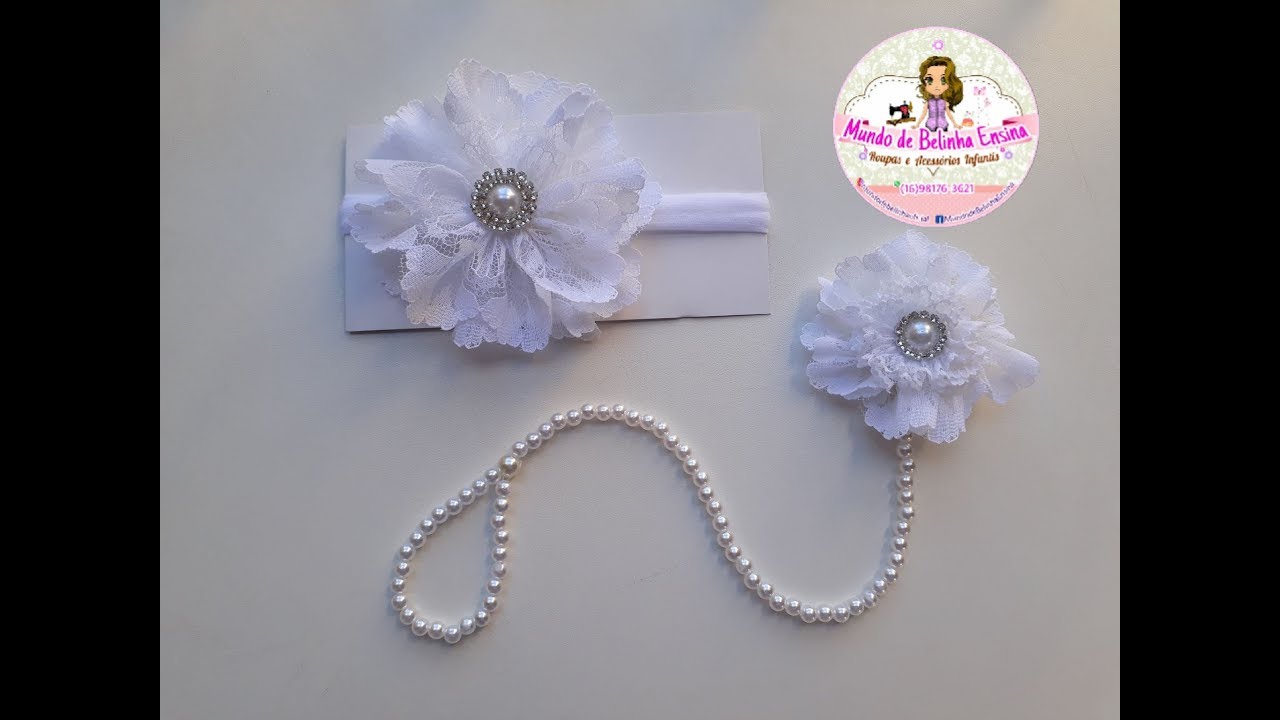 Prendedor de chupeta com pérolas ( com medidas)