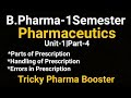 Parts of Prescription|Pharmaceutics|B.Pharma-1sem|Unit-1Part-4|D.Pharma|#aktu #bteup