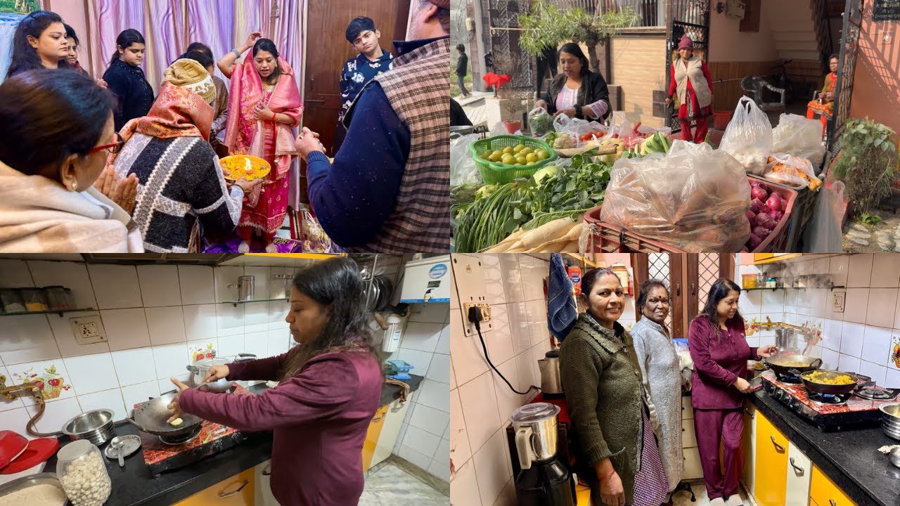 В доме свекров был проведен ритуал пуджи за благополучие свекрови. || Indian Mom Studio