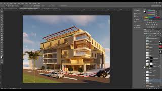 Post-production on Lumion exterior render