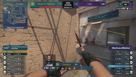 NIP vs MIBR | Gamers Without Borders 2021 |  hampus - 1vs2 clutch (T - post-plant situation)