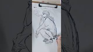 How to Draw a Male Squatting Pose
