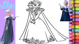 Coloring Frozen Adventure Elsa Coloring Page/Elsa Coloring Book Page/Elsa Coloring Drawing For Kids