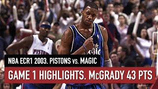 Throwback. Eastern Conf R1 2003 Pistons vs Magic Game 1 Full Highlights. McGrady scores 43 points HD