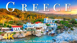 FLYING OVER GREECE (4K UHD) - Relaxing Music Along With Beautiful Nature Videos - 4K LIVE Video UHD