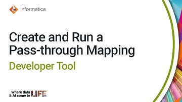 Create and Run a Pass-through Mapping - H2L video