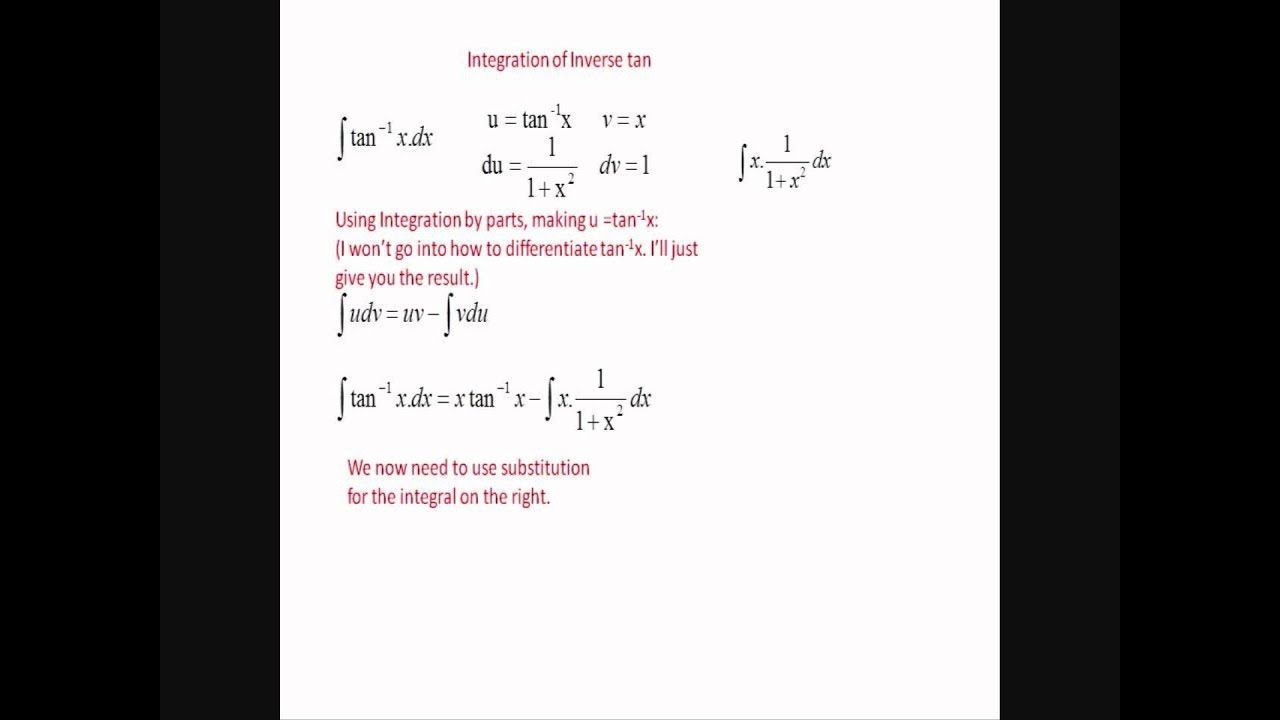 Integration Inverse Tan tan 1x YouTube Integration Inverse Tan tan 1x YouTube