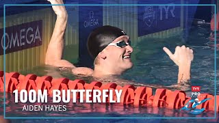 Aiden Hayes Flying to a New Personal Best in Men's 100 Butterfly | 2023 TYR Pro Championships