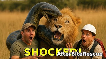 "AI Generated Giant Anaconda Attacks Lion! 🐍🦁 | Ultra Realistic Jungle Battle | After Bite Rescue"