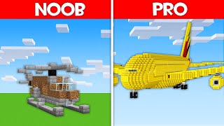 Minecraft Battle: AIRCRAFT HOUSE BUILD CHALLENGE - NOOB vs PRO vs HACKER vs GOD in Minecraft!