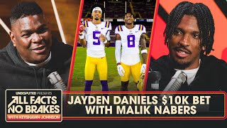 Jayden Daniels $10K bet with LSU teammate \& Giants WR Malik Nabers | All Facts No Brakes