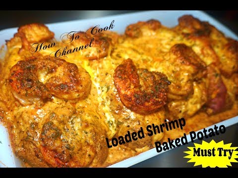 #stuffedpotato-#howtocookloadedshrimp-potato-loaded-tigar-shrimp-baked-potatoes