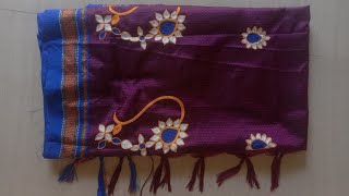 Sankrat Special Latest Nath Saree Blouse Design || Full Stitching And Cutting Video ||