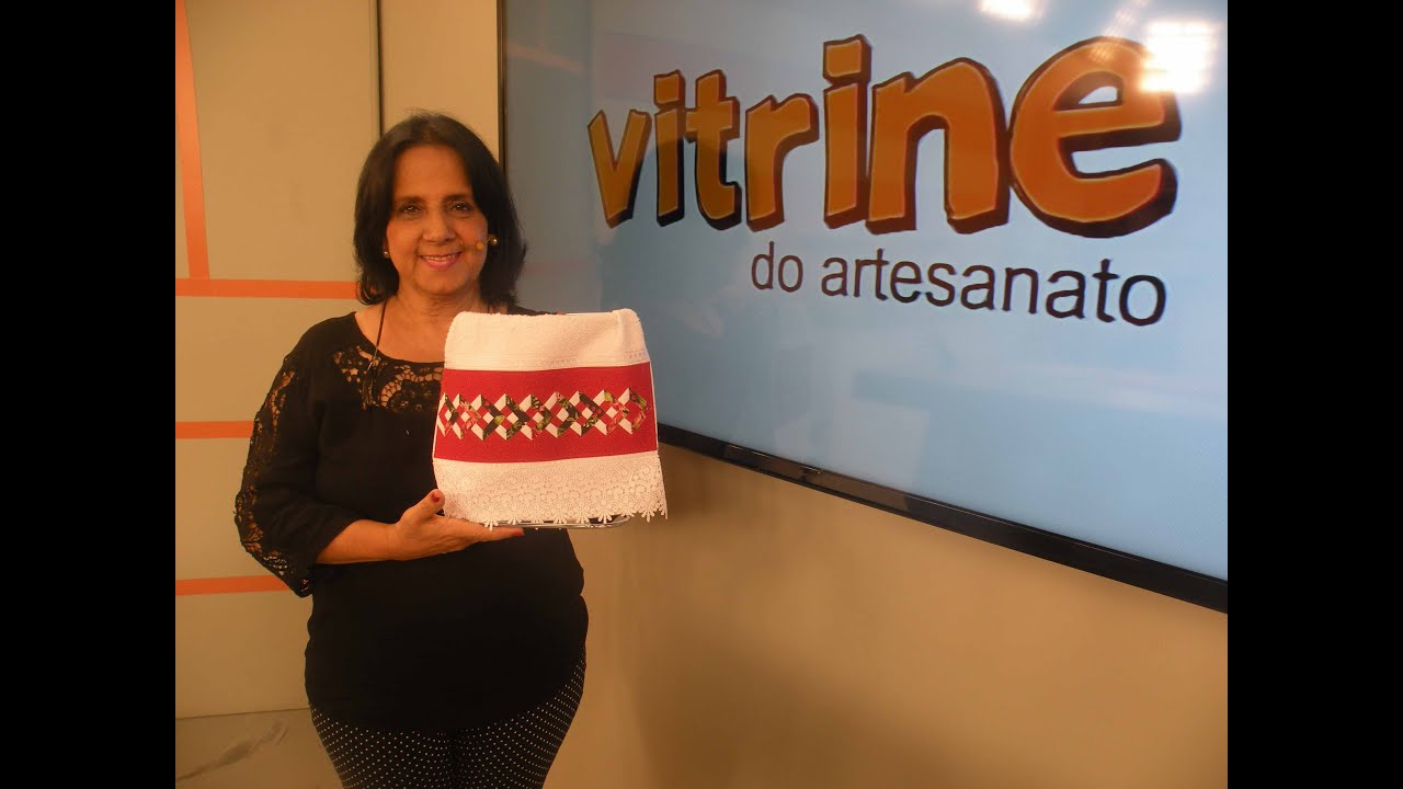 Toalha com Barrado Losango com Deize Costa Vitrine do Artesanato De Jornal E Papelao ~ Toalha com Barrado Losango com Deize Costa Vitrine do