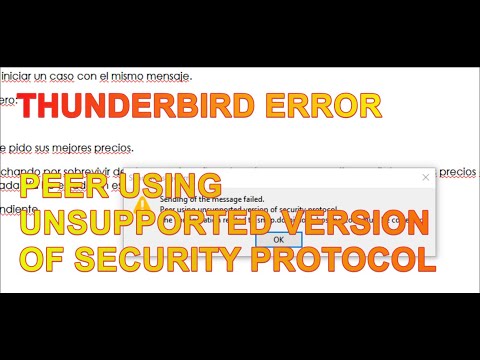 Thunderbird error: peer using unsupported version of security protocol
