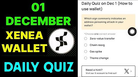 Xenea Wallet Quiz Answer 01 December | Xenea wallet daily Quiz Answer Today | Xenea Quiz |