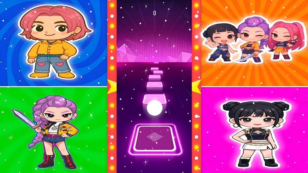 Kpop Demon Hunters: Tiles hop EDM RUSH 💃🕺#FUNNY#TILESHOP#SHORTS#YUTUBVIDEO