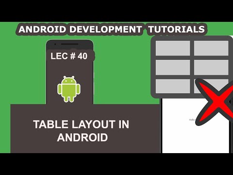 Table Layout in Android Studio Example - 40 - Android Development Tutorial for Beginners