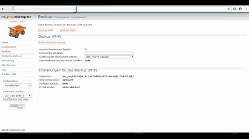 MySQL Dumper Datenbank sichern und wiederherstellen
