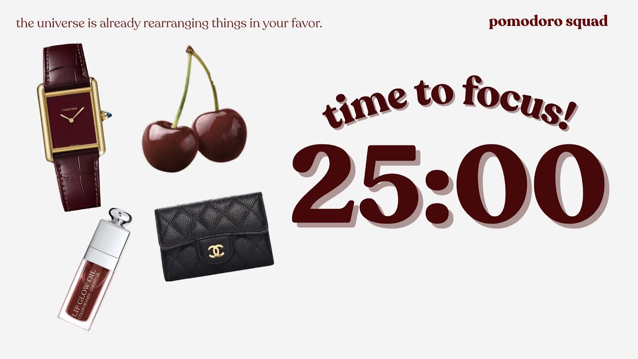 🍒🤎 3-hour study session 25/5 pomodoro | lofi chill music for studying | adhd