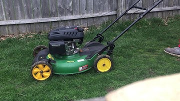 John Deere js60 push mower  video