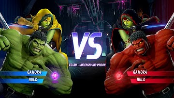 Hulk and Gamora vs Red Hulk and Gamora - MARVEL VS. CAPCOM: INFINITE