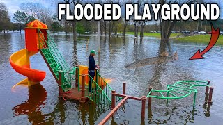 This Flooded Playground is LOADED With MONSTER Fish!