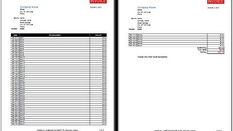 Create a Multiple Page Invoice