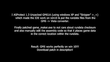 GameMaker 6.1A  (Patch for WINDOWS 10)!