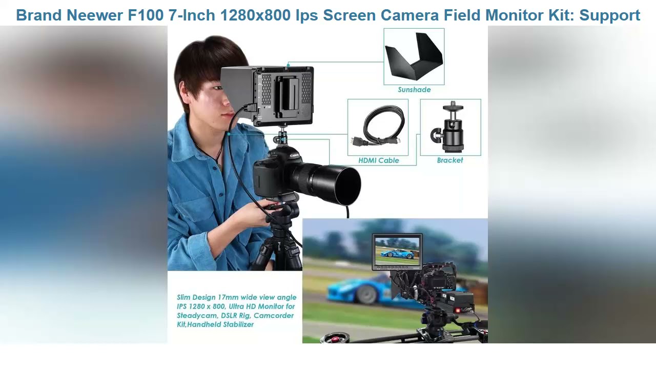 Monitor Da Campo Neewer F100 7 Pollici HD - Per Fotocamere E Stabilizzatori - Foto 2