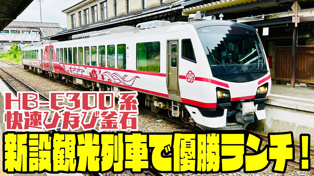 【HB-E300系快速ひなび釜石】新設観光列車ひなび号で優勝ランチ！【2024/06】