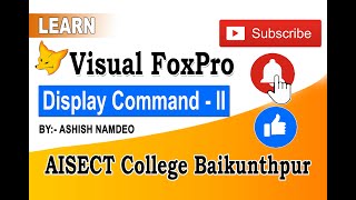 FoxPro Display Command Part - 2