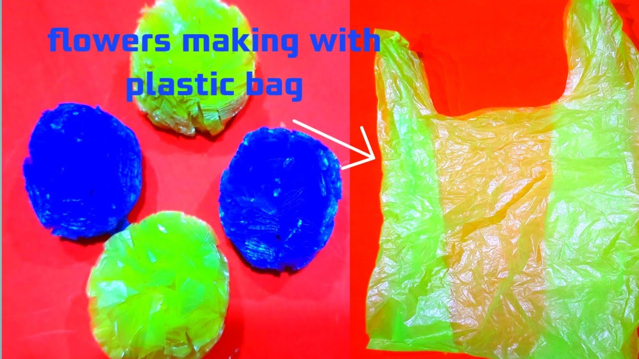 Flowers making with plastic Carry Bag / DIY/ Plastic Bag reuse ideas