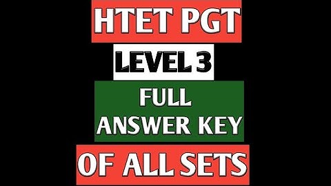 HTET PGT Answer  Key 23 DEC 2017 ANSWER KEY HTET HTET HTET HTET ANSWER KEY by GAURAV SIR