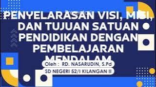 Penyelarasan visi, misi, dan tujuan satuan pendidikan dengan pembelajaran mendalam