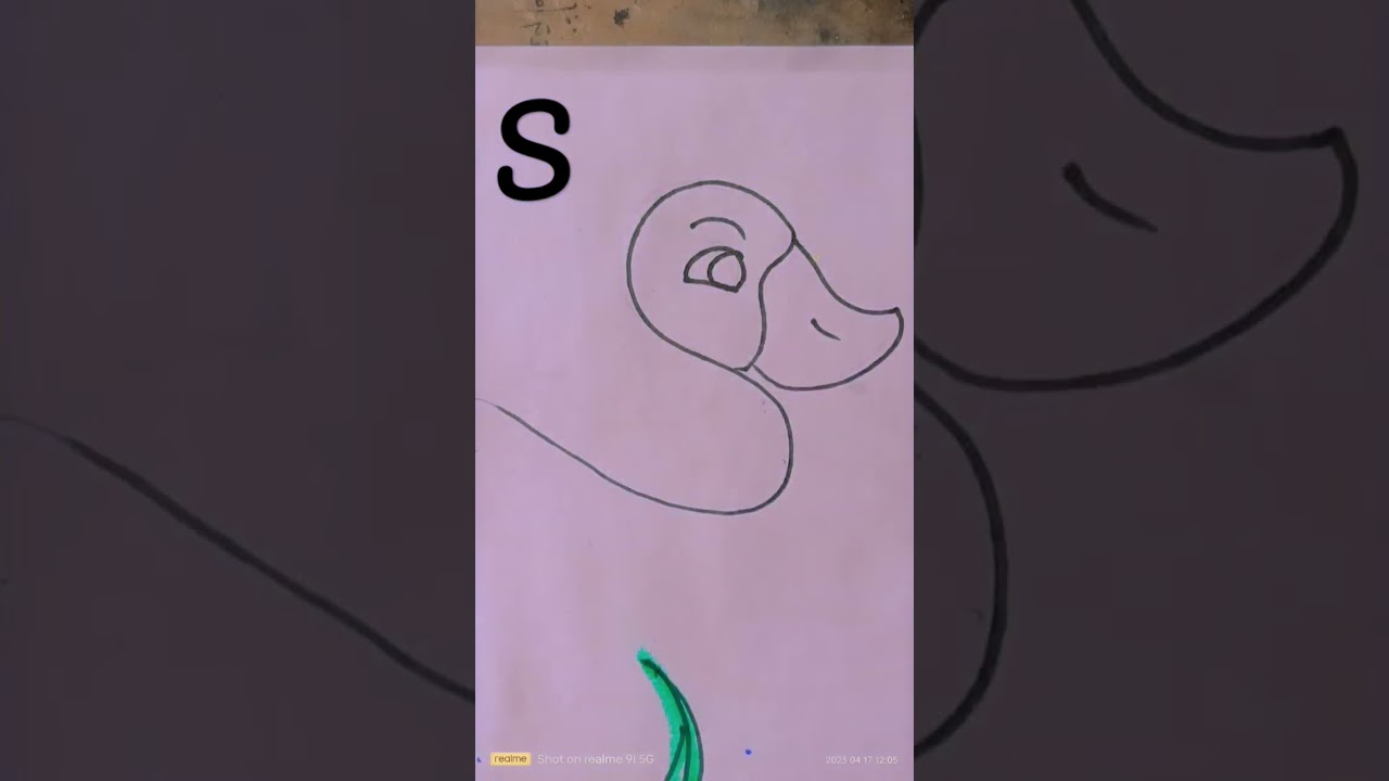 duck drawing ।।  how to draw a duck with letter s ।। 