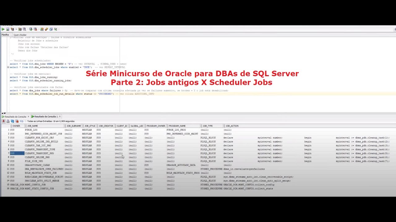 Minicurso de Oracle para um DBA SQL Server - Parte 2 - YouTube