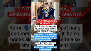 PUTRA BUNGA ZAINAL SUMBANGKAN GAJI PERTAMA NYA UNTUK ACEH ⁉️