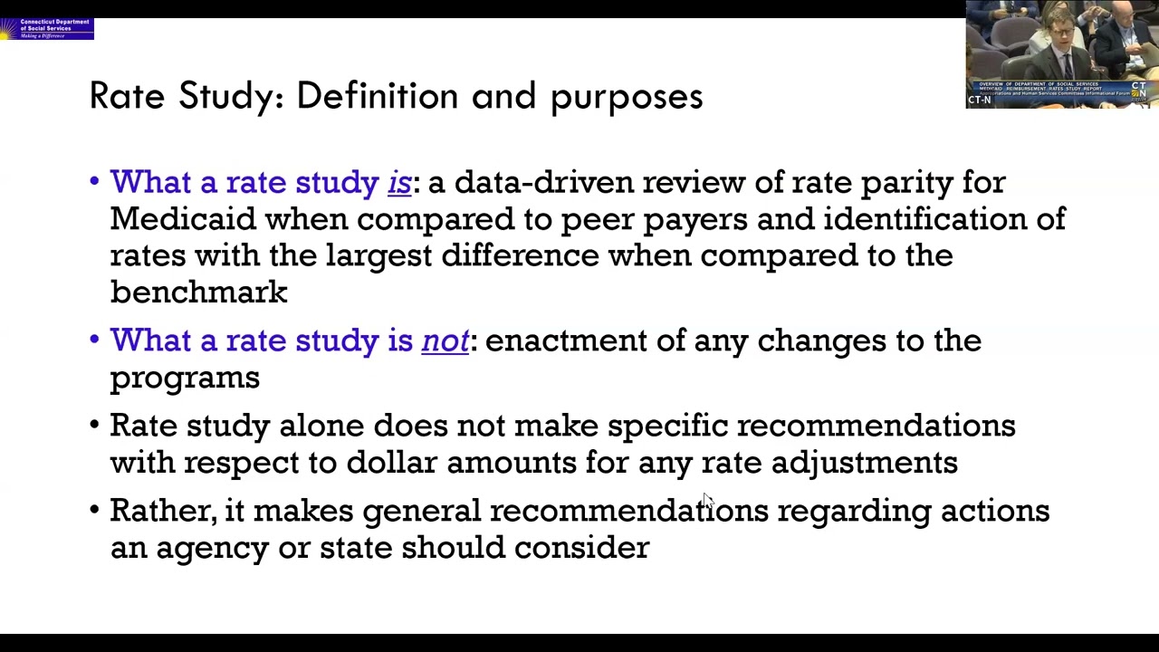 HS & APP Informational Briefing re Medicaid Rates Study Interim Report