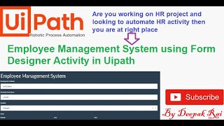 Employee Management System using Form Designer activity in Uipath | RPA Uipath screenshot 2