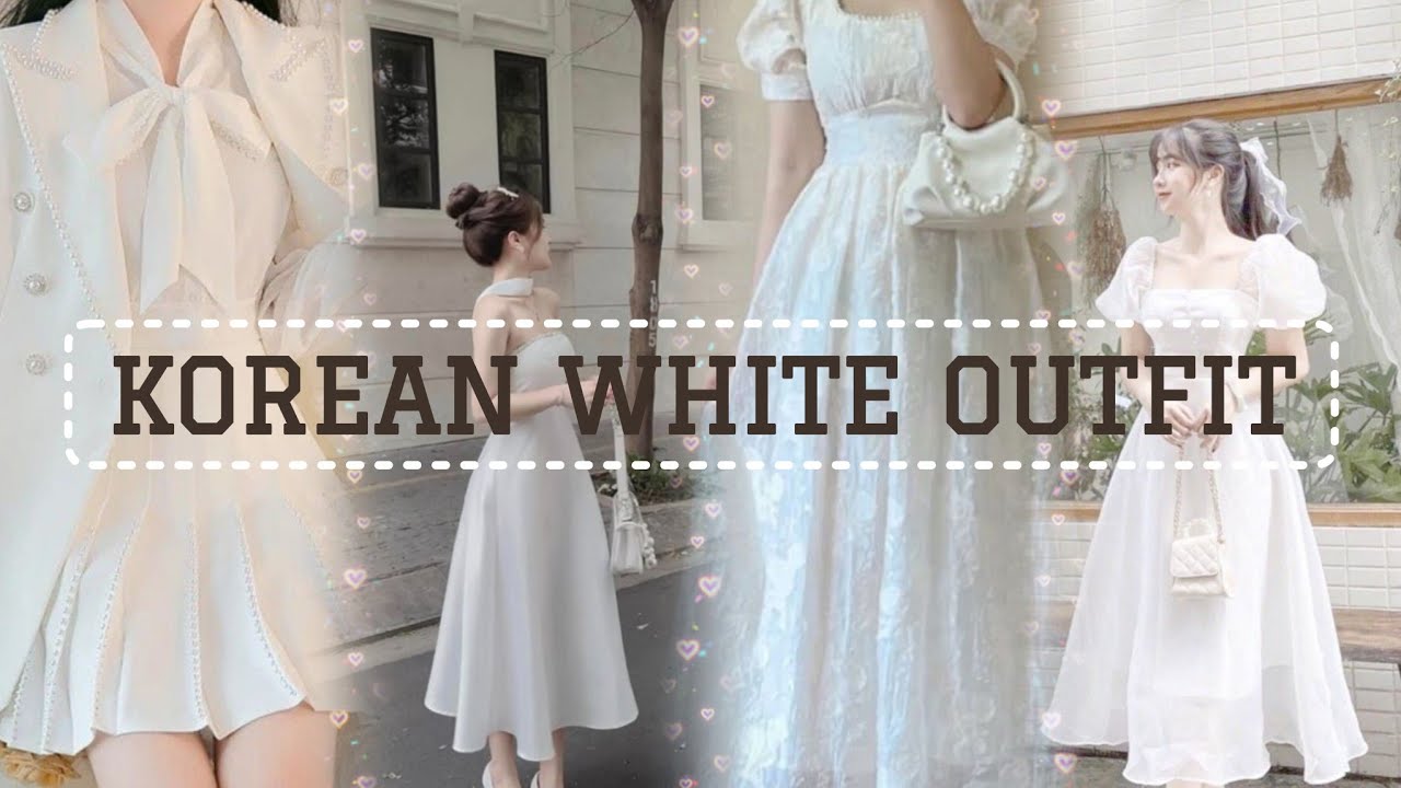 Korean White Outfit collection 🤍✨#korean #koreandresses #koreanfashion #koreanoutfitideas #fashion 