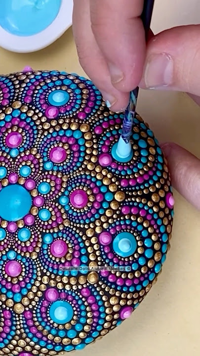 Colorful dot mandala rock painting #dotart #mandala #painting #satisfyingvideos #art