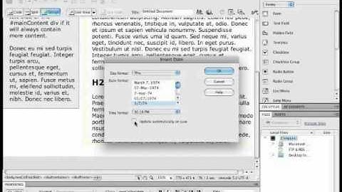 How To Insert a Date Stamp into Dreamweaver