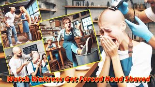 Haircut Stories - Watch Waitress Get Forced Head Shaved at Cafe Story : headshave buzz cut bald